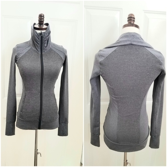 Athleta Jackets & Blazers - Athleta Women's Gray Stretcheable Jacket  with Ruched Jacket, size 10